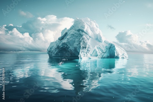 A large ice block floating in the ocean. Business concept © top images