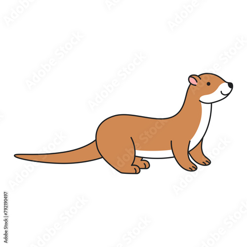 Cute weasel cartoon vector illustration