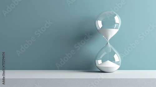 Blank mockup of a unique hourglass wall clock adding an unconventional twist to traditional timepieces. . photo