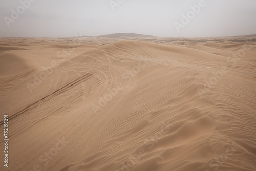 Vast landscape of the Gobi desert in Chinese Inner Mongolia photo