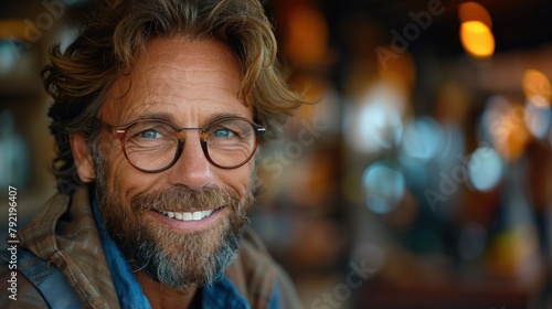 Close Up of Person Wearing Glasses