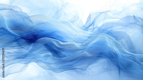 Blue Abstract Background With Waves of Smoke