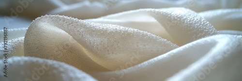 Close-Up View of White Fabric photo