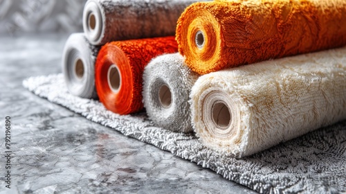 Row of Rolled Up Towels on Counter