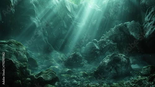 Sunlight Streaming Through Underwater Scene