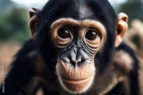 'bonobo mixed breed monkey chimpanzee close primate closeup smiling indoor nature teeth face furry white animal head wild no people themes shot cut-out wildlife studio looking crossbreed smile cute' © akkash jpg