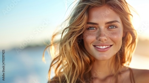 Smiling Woman Close-Up © Tetiana