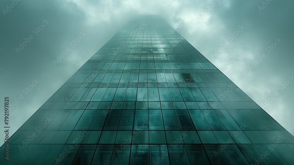 Towering Glass Building With Numerous Windows Towering Glass Building With Numerous Windows