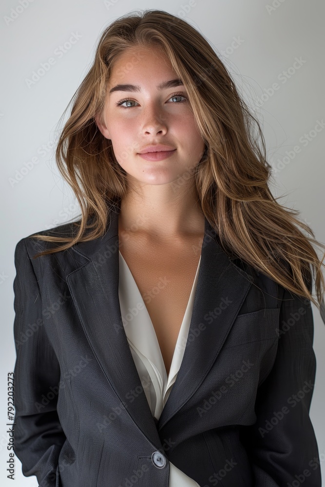 Confident Young Woman in Elegant Business Suit. Confident Young Woman in Elegant Business Suit.