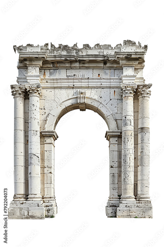 Obraz premium classic marble arch, style of arch of constantine, transparent background