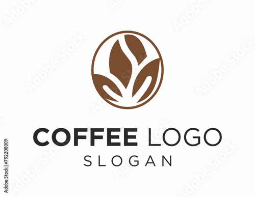 Logo about Coffee created using the CorelDraw application. on a white background. photo