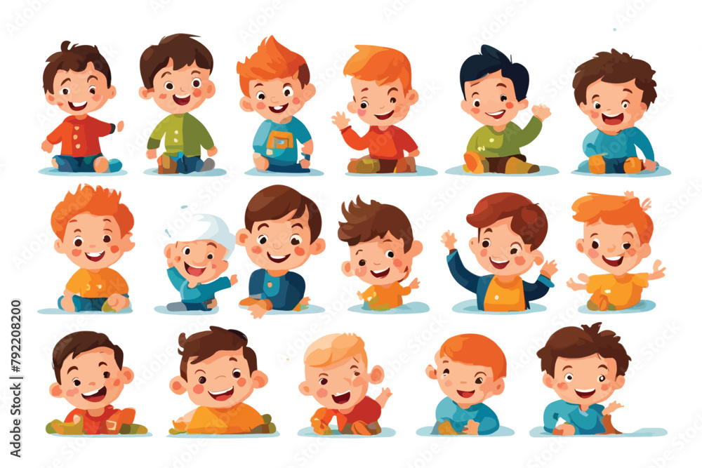 illustration of the characteristic expression of a happy little child illustration of the characteristic expression of a happy little child