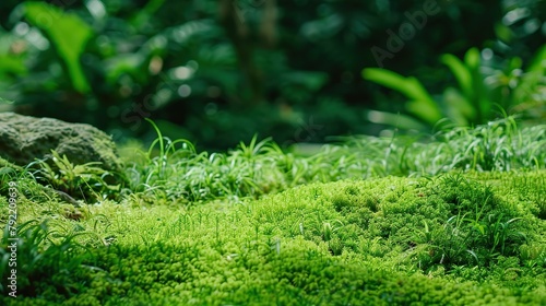 photo of single beautiful moss in nature