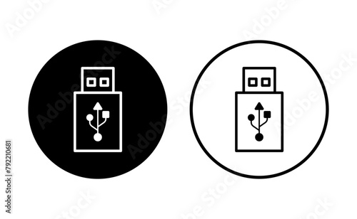 Usb icon set. Flash disk icon vector