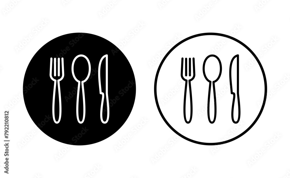 spoon and fork icon set. spoon, fork and knife icon vector. restaurant icon spoon and fork icon set. spoon, fork and knife icon vector. restaurant icon