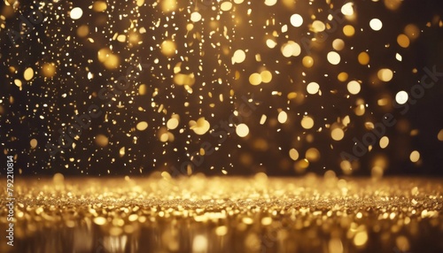 'mockup confetti middle light space ceremony award beam stage Golden copy festive rain empty room gold particle night design water spotlight illustration show star christm' photo