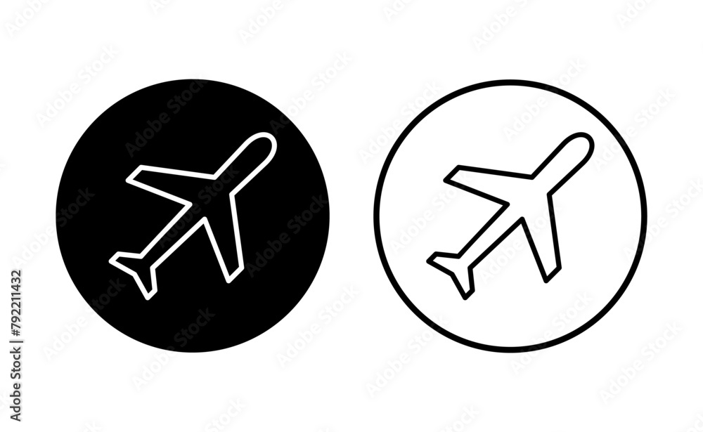 Plane icon set. Airplane icon vector. Flight transport symbol. Travel illustration. Holiday symbol Plane icon set. Airplane icon vector. Flight transport symbol. Travel illustration. Holiday symbol