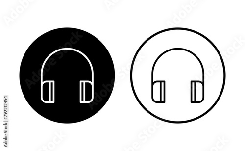 Headphone icon set. Headvector icon symbols