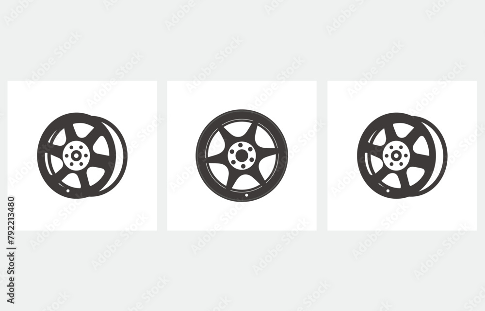 Car Rim Wheel Disks icon, logo isolated on white background