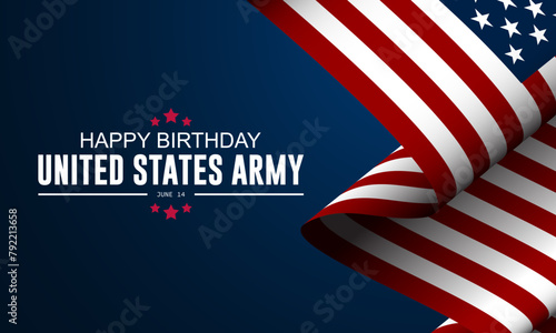 U.S. Army Birthday June 14 Background Vector Illustration