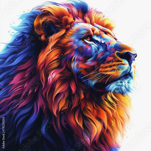 Lion with a Vibrant Mane Illustration