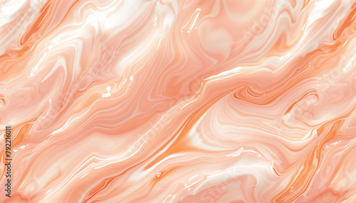 Marble wave wallpaper in pastel orange color 
