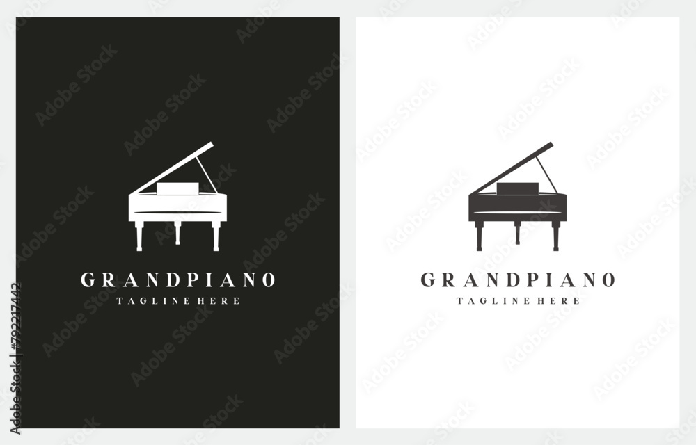 Grand Piano logo design icon vector Grand Piano logo design icon vector