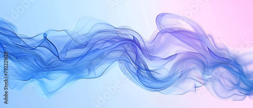 Digital Aqua Wave on Pure White Background ,abstract light blue smoke isolated on white background 
