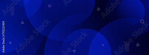 Blue gradient banner background, geometric effect , circle style. black , dark. Abstract background. Vectpo ep s10