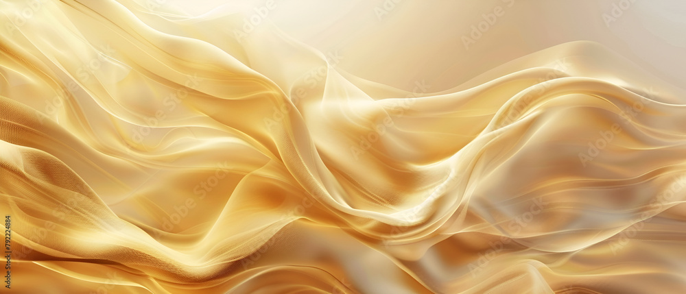 abstract background with golden silk or satin wavy folds and waves ,Abstract dynamic wave gradient banner background