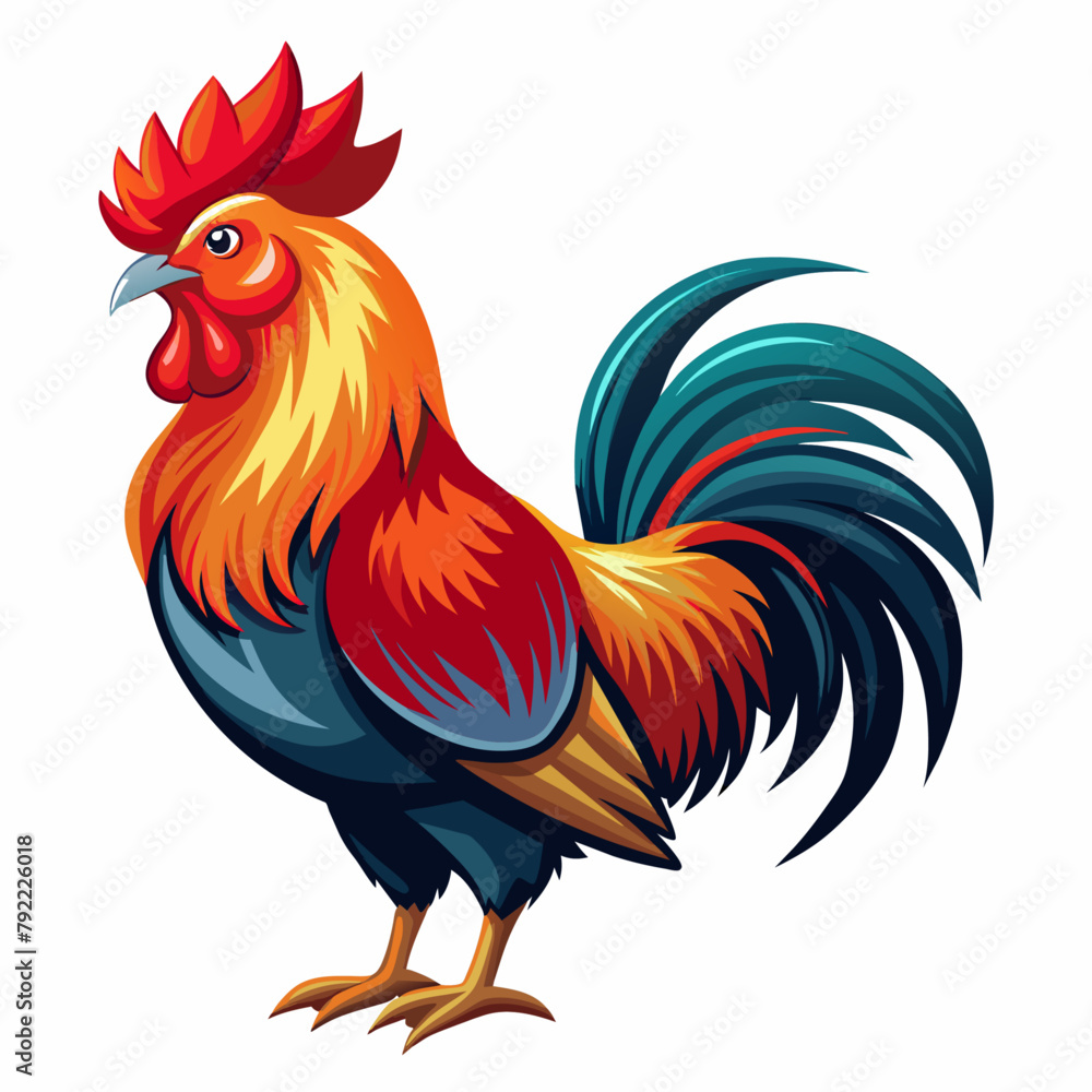 Fototapeta premium Rooster vector art illustration (6)
