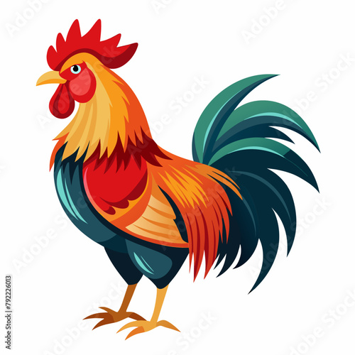 Rooster vector art illustration (4)