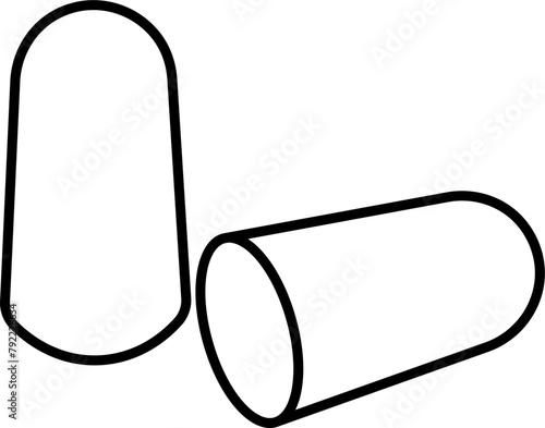 Ear Plug Outline Vector Illustration