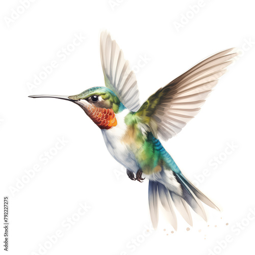 hummingbird isolated on white © saeed