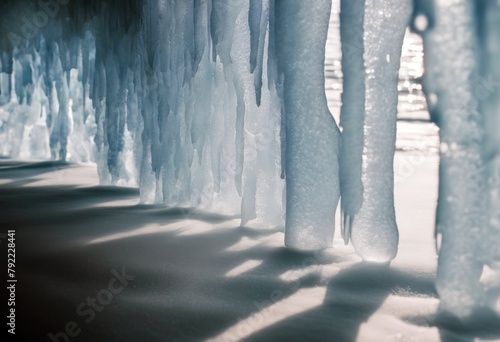 'light pattern February Haven arched shaped inner ice Grand Michigan curtain Haven's Abstract Water Nature Winter White Wave Glasses Artistic Freeze Spinal'