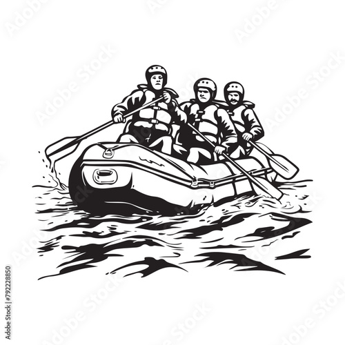 River Rafting Vector Images on White background © Hera