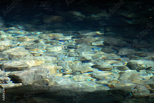 澄んだ川の水面