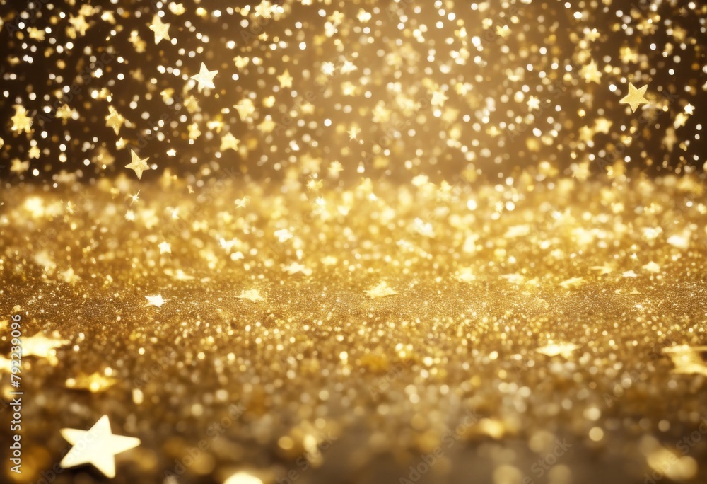 'Confetti Stars Overlay Golden Glitter frame special effect glistering decorative star gold yellow decor celebration overl'