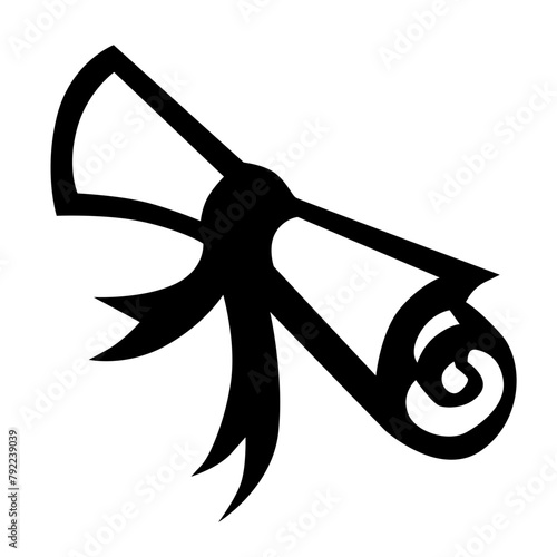 Diploma silhouette black vector icon