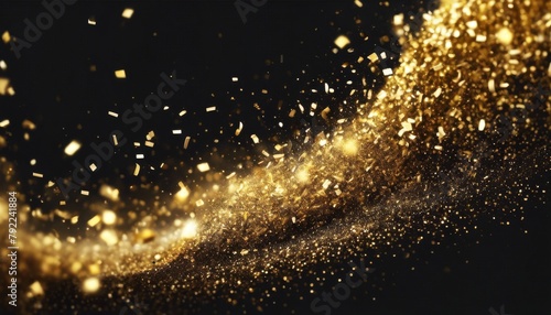 'wave gold background. glitter festive element banner dark confetti design effect shiny Abstract golden background glistering christmas new year black spark'