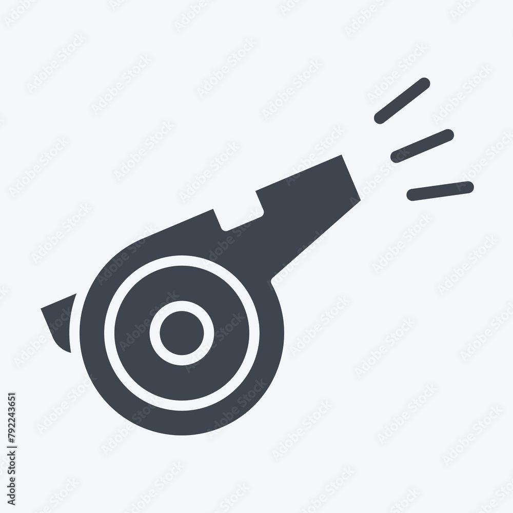 Icon Whistle. related to Tennis Sports symbol. glyph style. simple design illustration Icon Whistle. related to Tennis Sports symbol. glyph style. simple design illustration