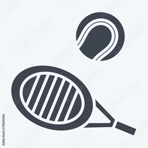 Icon Tennis. related to Tennis Sports symbol. glyph style. simple design illustration