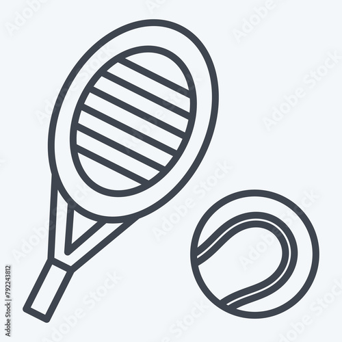 Icon String. related to Tennis Sports symbol. line style. simple design illustration