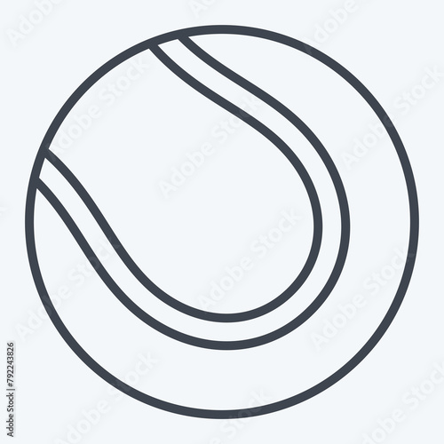 Icon Tennis Ball. related to Tennis Sports symbol. line style. simple design illustration