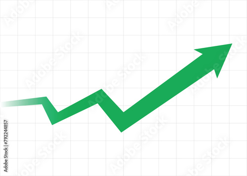 green business arrow graph going fast forward rising up make progress business profit financial grow faster