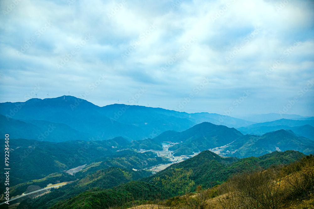 Zhufengding, Ganzhou City, Jiangxi Province - wind turbines on high mountains Zhufengding, Ganzhou City, Jiangxi Province - wind turbines on high mountains