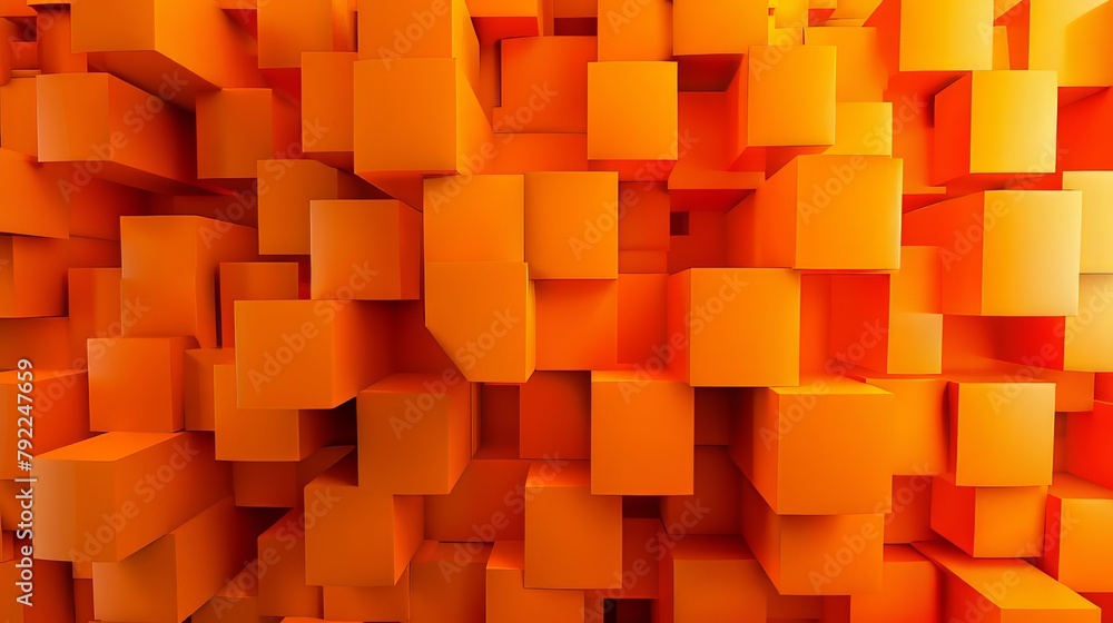 Orange Cube Abstract Background Orange Cube Abstract Background