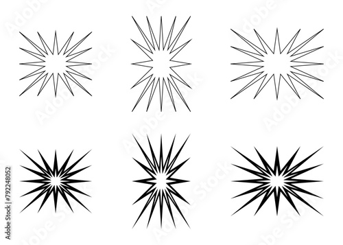 Bang graphic elements for symbol or sign concept of war, conflict or military explosion icons. photo