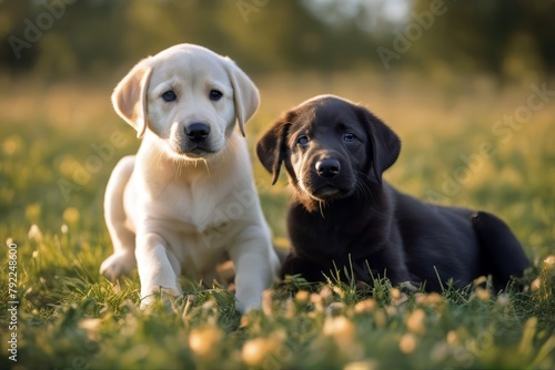 'fressen welpen fleisch labrador haufen junge einen dog puppy eat meat fodder food hunger peckish several2 together meal feed ear big natural healthy petfood animal small young white bright funny' photo