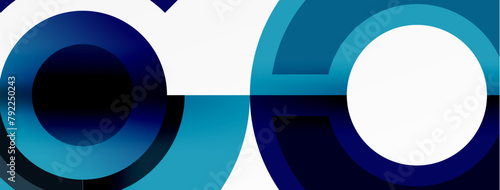 An Electric blue rim with two blue circles on each side and a white circle in the middle creates a symmetrical and eyecatching pattern, perfect for an automotive tire logo